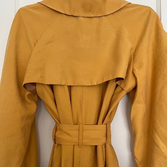 John Lewis Long Trench Coat in Yellow | SIze Medium - Picture 9 of 11